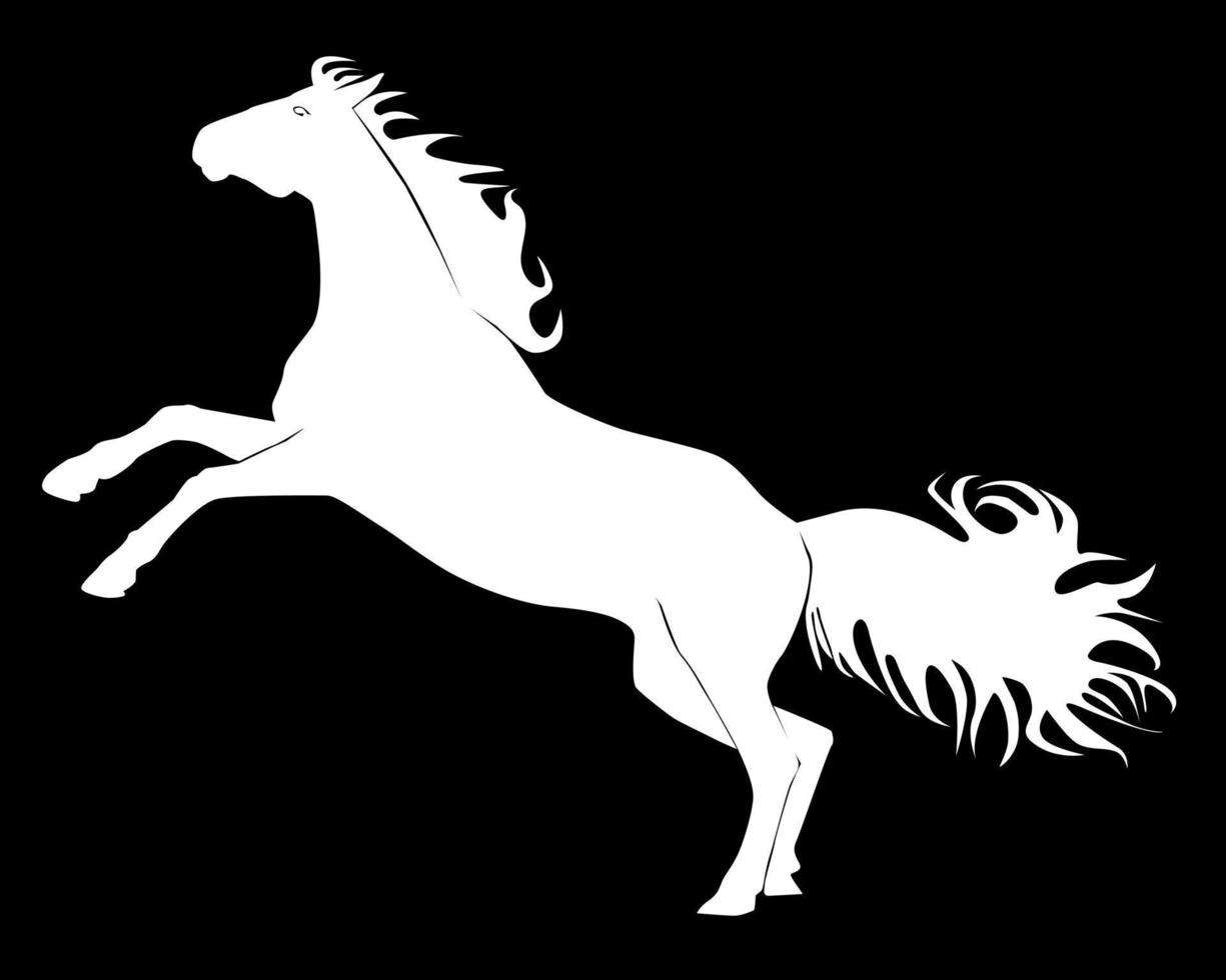 zwart silhouet van een paard vector