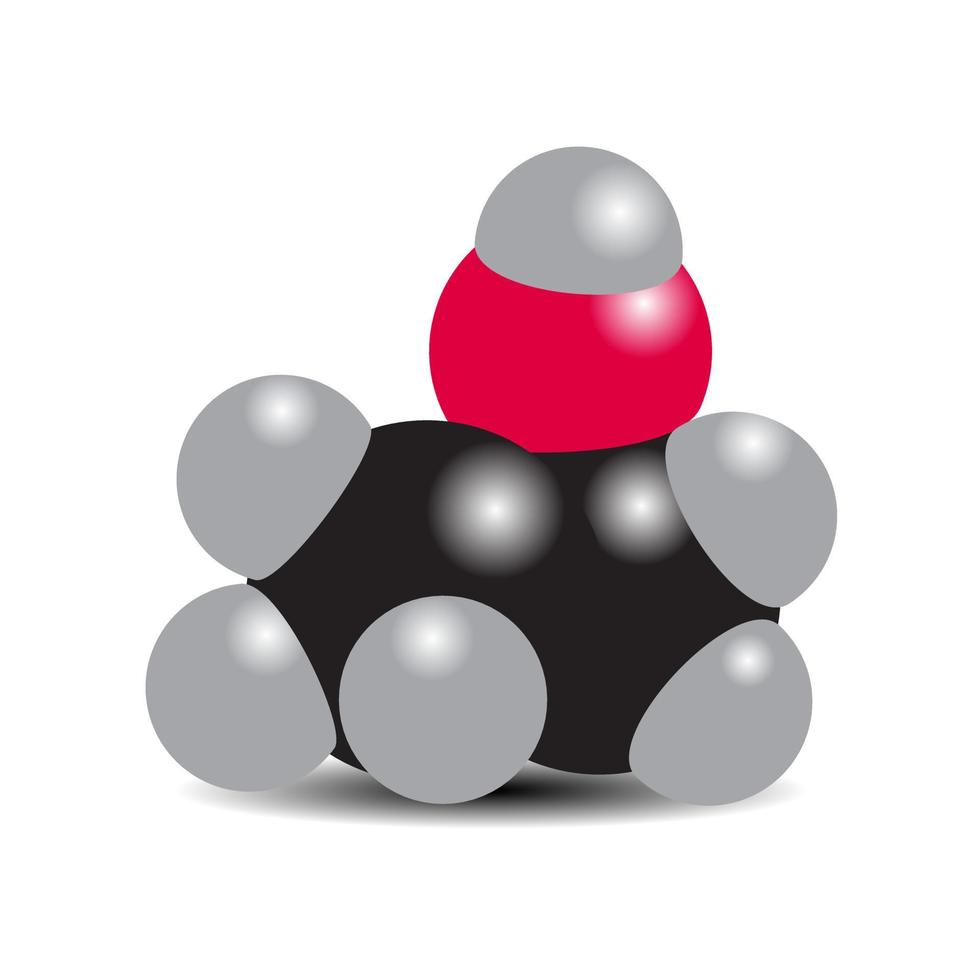 de geest-molecuul gemaakt van kleuratomen in de vorm van bollen vector