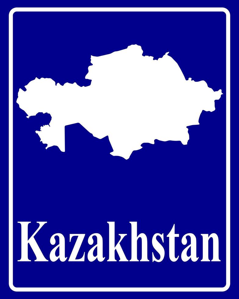 teken als een witte silhouetkaart van kazachstan vector