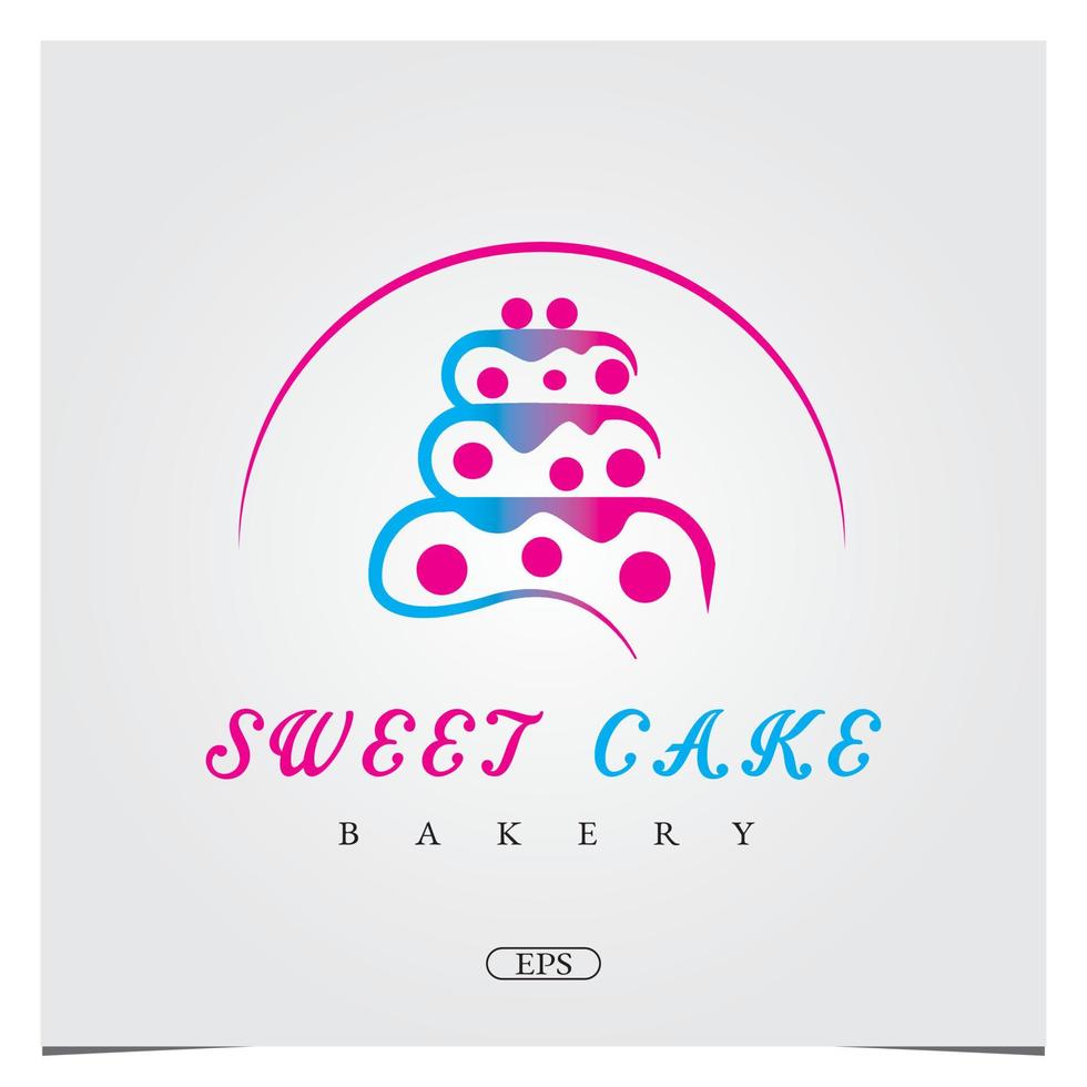 cupcake logo zoete taart logo taart winkel logo taart bakkerij ontwerp logo premium elegante sjabloon vector eps 10