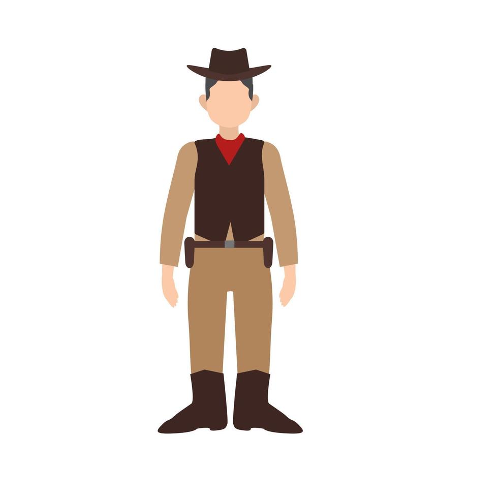 cowboy met pistool plat veelkleurig pictogram vector