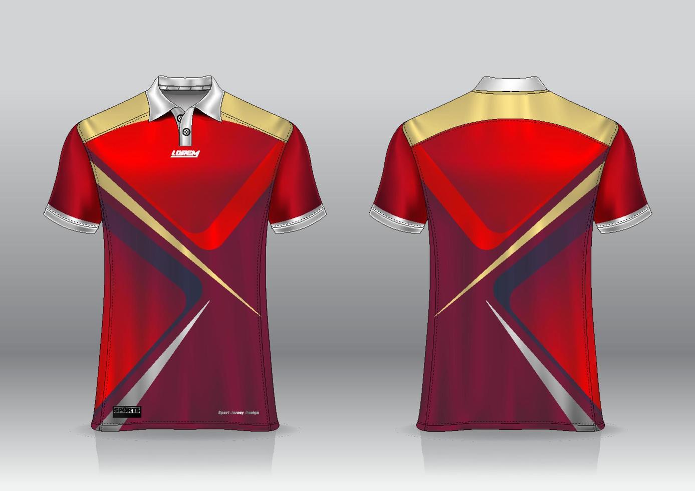 poloshirt uniform ontwerp, kan worden gebruikt voor badminton, golf in vooraanzicht, achteraanzicht. jersey mockup vector, design premium zeer eenvoudig en gemakkelijk aan te passen vector