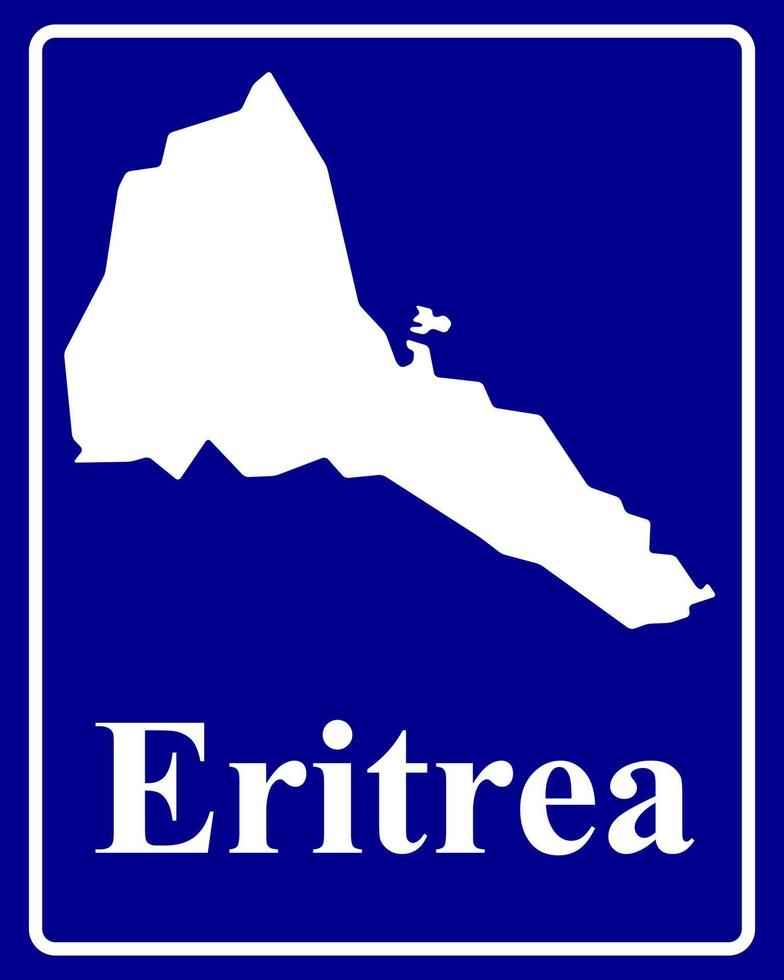 teken als een witte silhouetkaart van eritrea vector