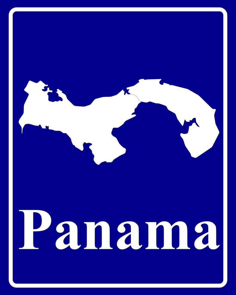 teken als een witte silhouetkaart van panama vector