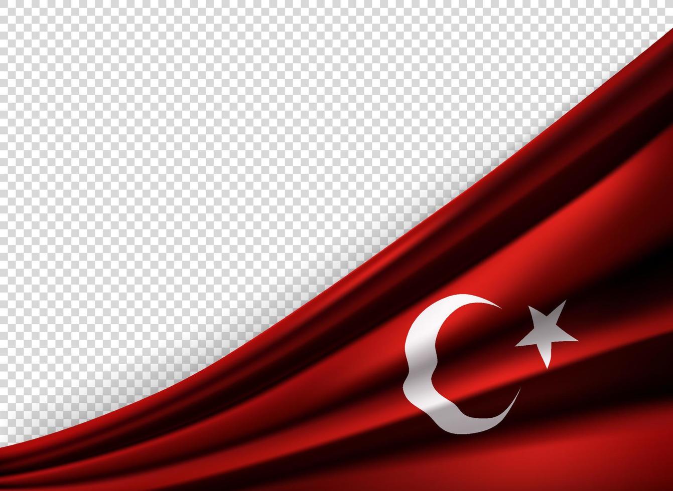 gevouwen vlag van Turkije. 3d vectorbanner met exemplaarruimte vector