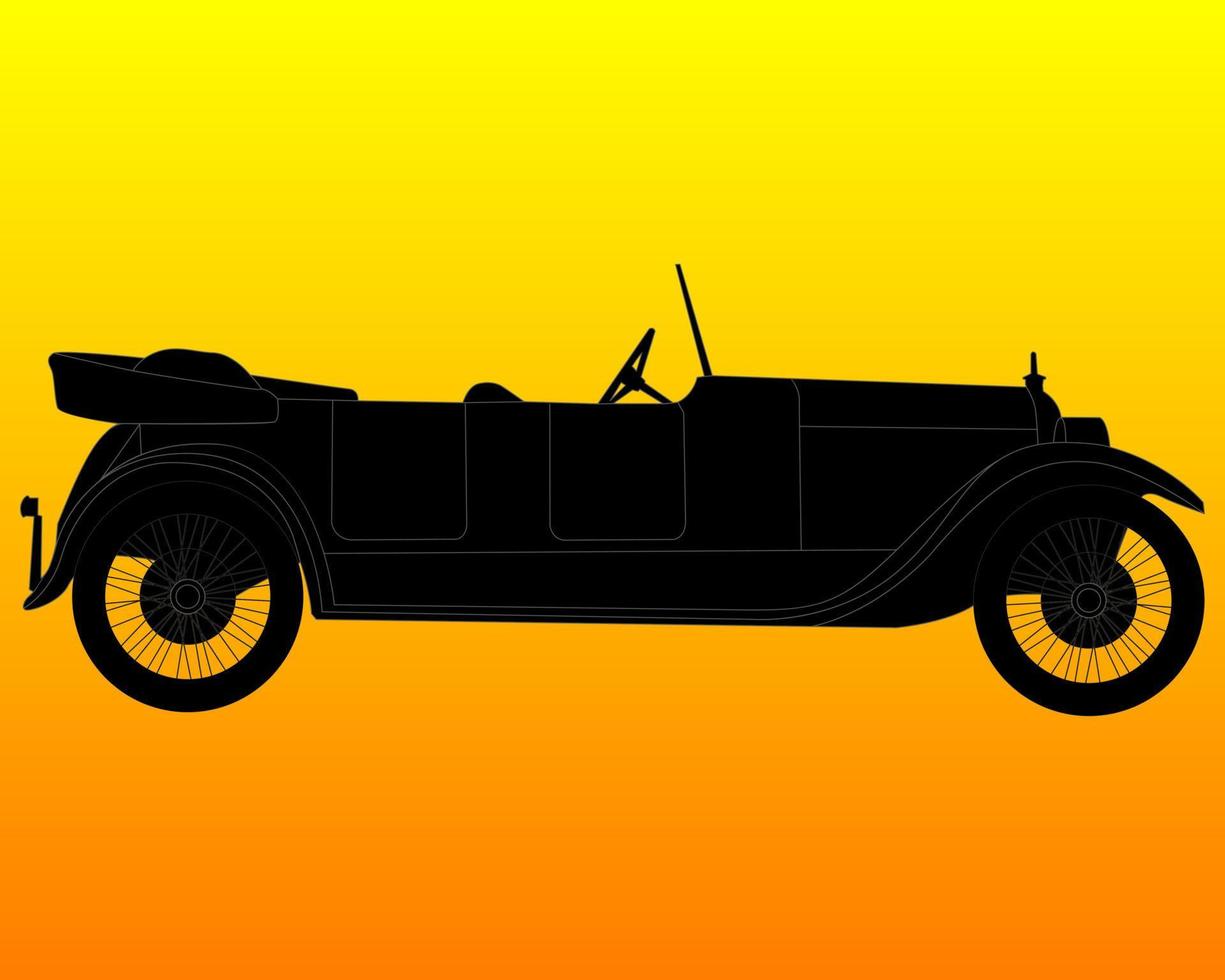 zwart silhouet van een retro auto vector