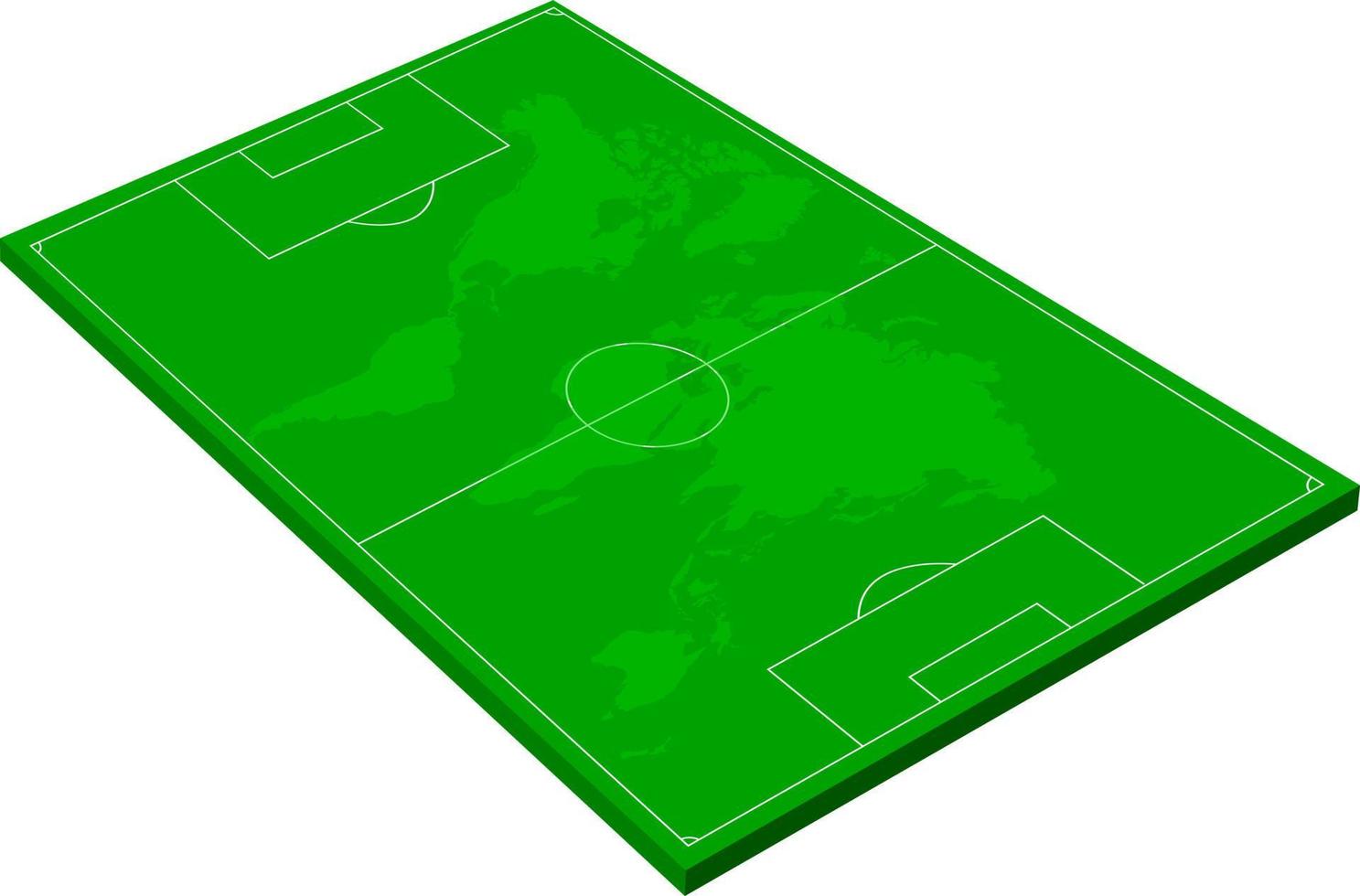 groen voetbalveld met wereldkaart vector