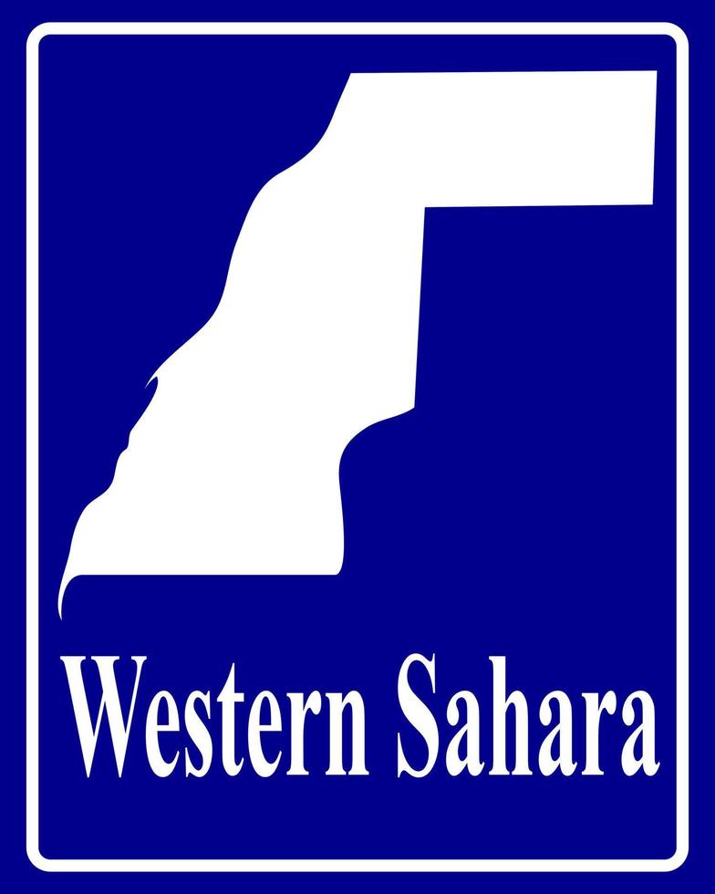 teken als een witte silhouetkaart van de westelijke sahara vector