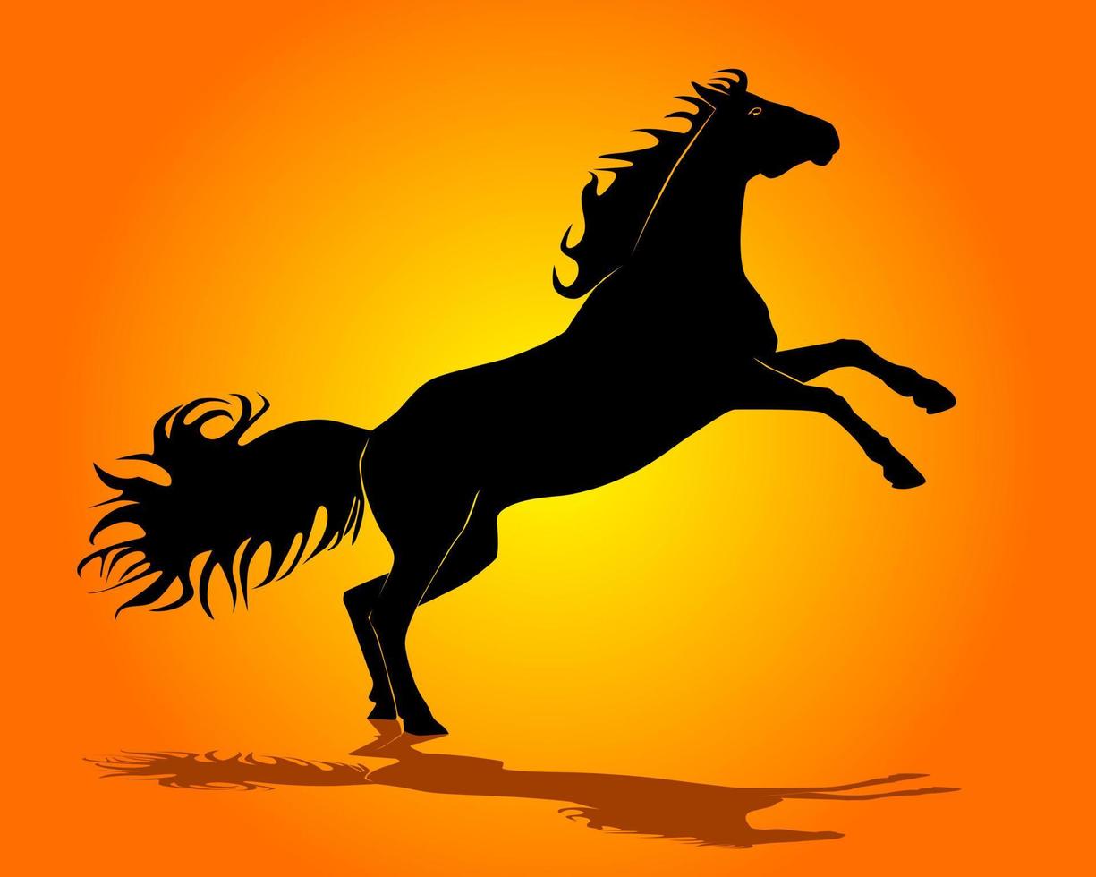 zwart silhouet van een paard vector