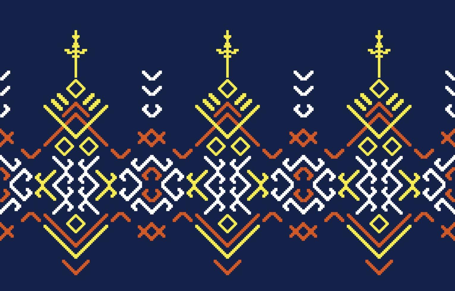 blauwe etnische handgemaakte grens prachtige kunst. navajo naadloos patroon in tribale, volksborduurwerk, mexicaanse, peruaanse, indische, marokkaanse, turkije en oezbeekse stijl. Azteekse motief geometrische kunst ornament print. vector