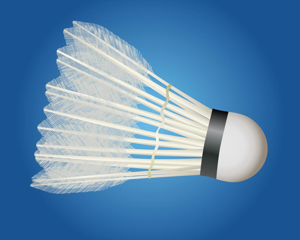 badmintonshuttle op een blauwe achtergrond vector