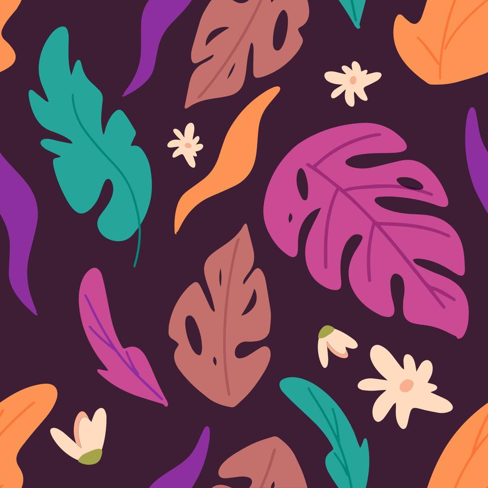 kleurrijke tropische bladeren naadloze patroon vector