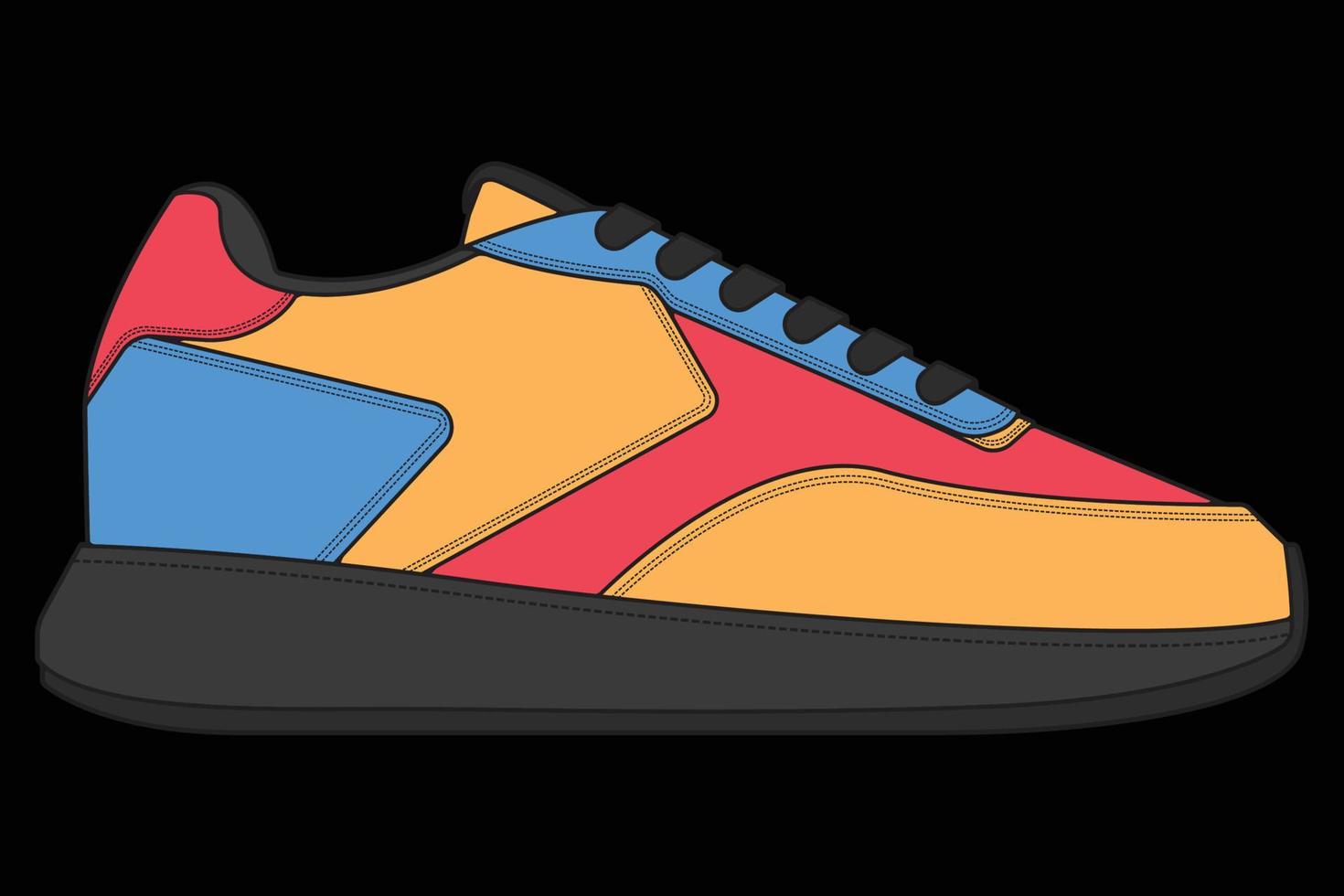 vector sneakers schoenen voor opleiding, hardloopschoen vectorillustratie. sportschoenen kleur vol.