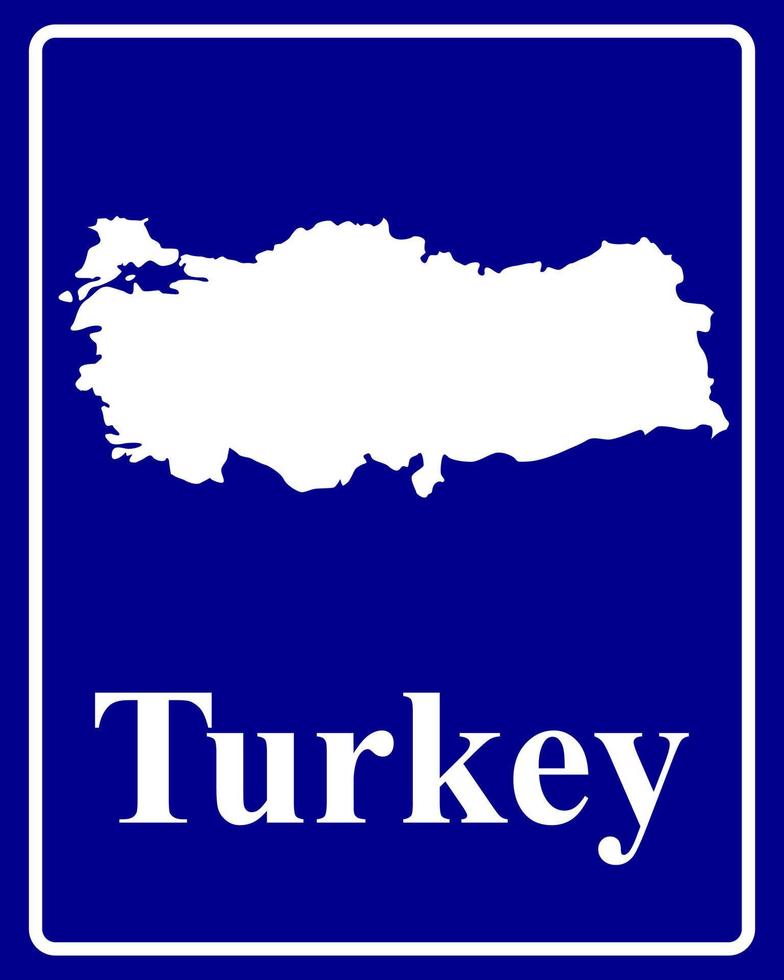 teken als een witte silhouetkaart van Turkije vector