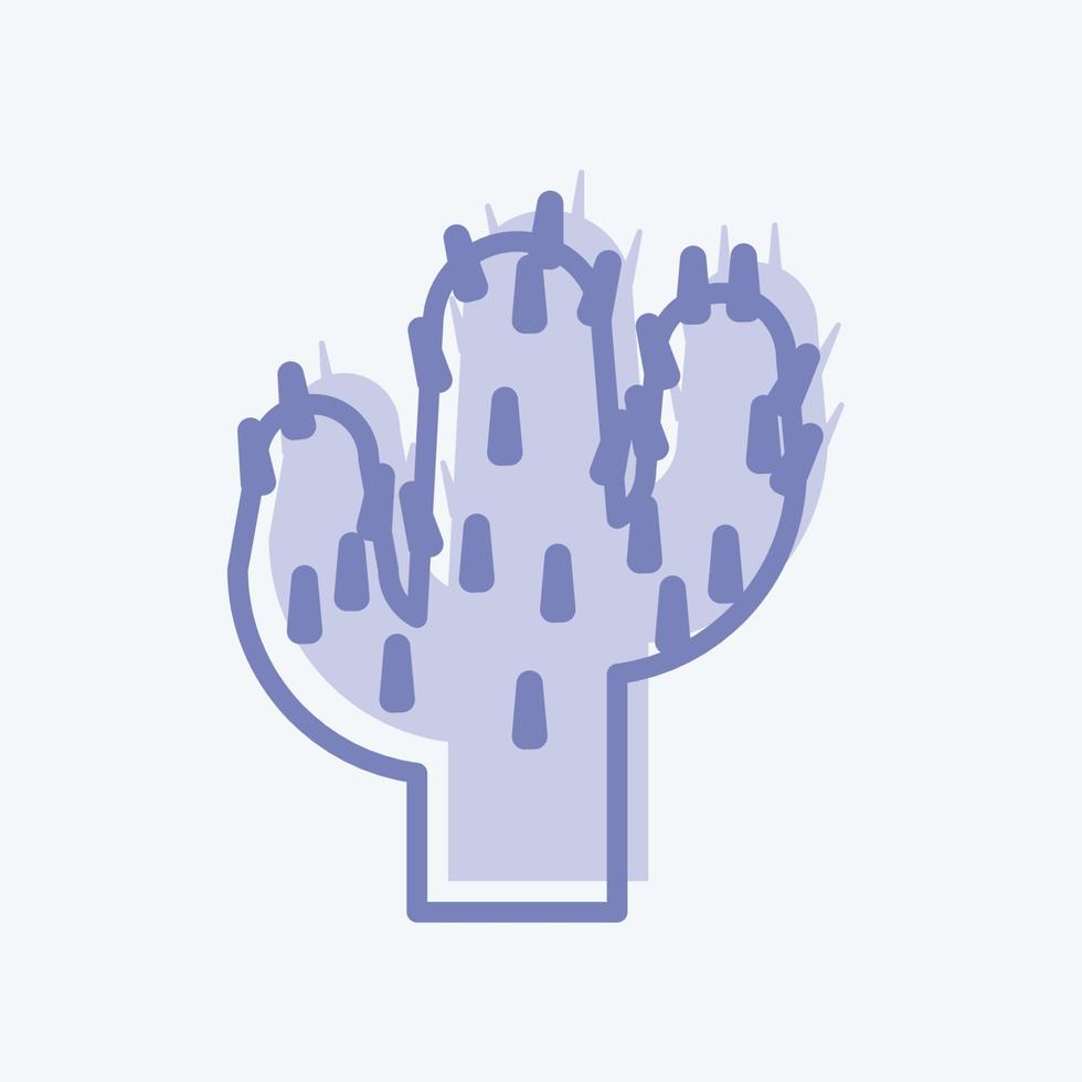 icoon cactus. geschikt voor wildwest-symbool. tweekleurige stijl. vector