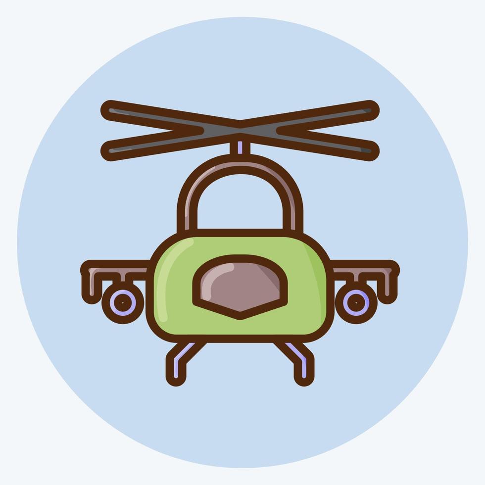 pictogram militaire helikopter. geschikt voor onderwijs symbool. vlakke stijl. eenvoudig ontwerp bewerkbaar. ontwerp sjabloon vector. eenvoudige illustratie vector