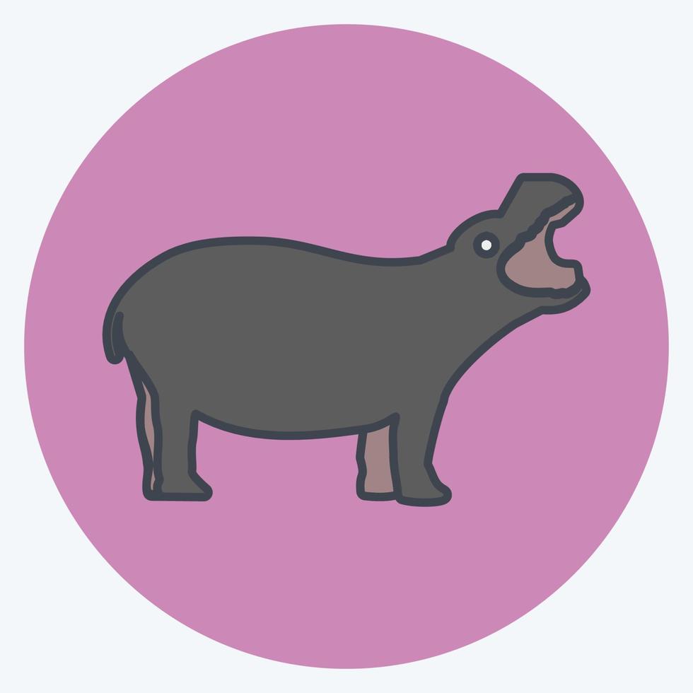 pictogram nijlpaard. geschikt voor dier symbool. vector