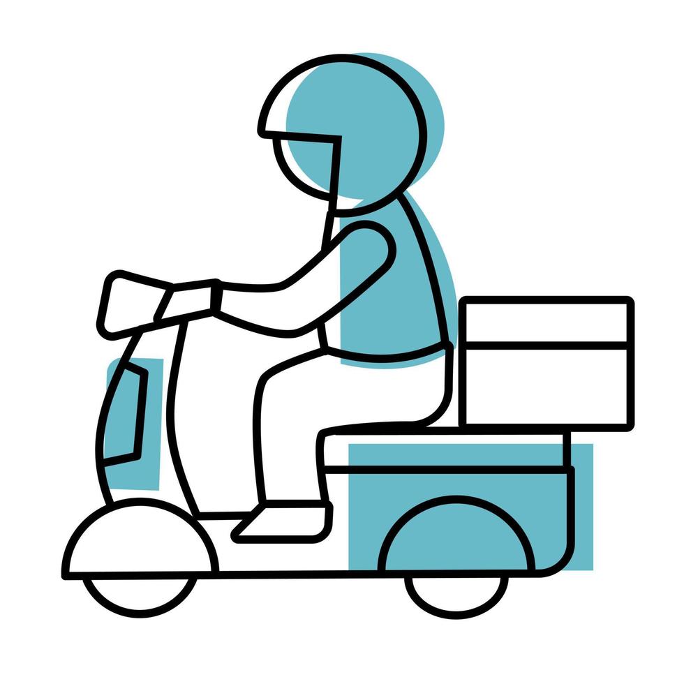 rijder pictogram levering concept. vector