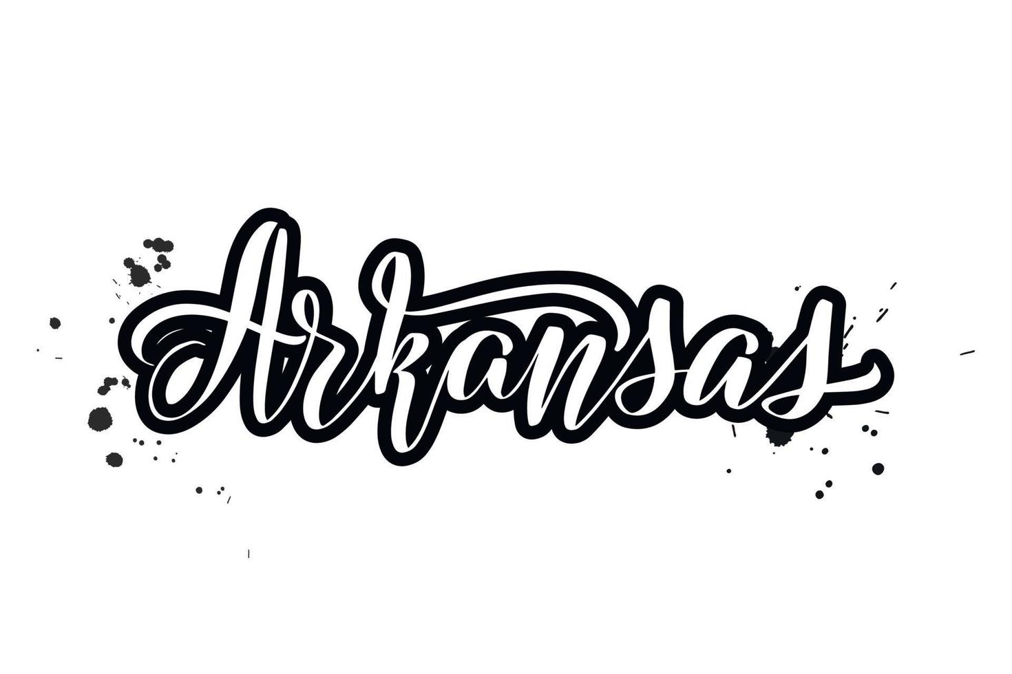 inspirerende handgeschreven borstel belettering arkansas. vector kalligrafie illustratie geïsoleerd op een witte achtergrond. typografie voor banners, badges, ansichtkaarten, tshirts, prenten, posters.