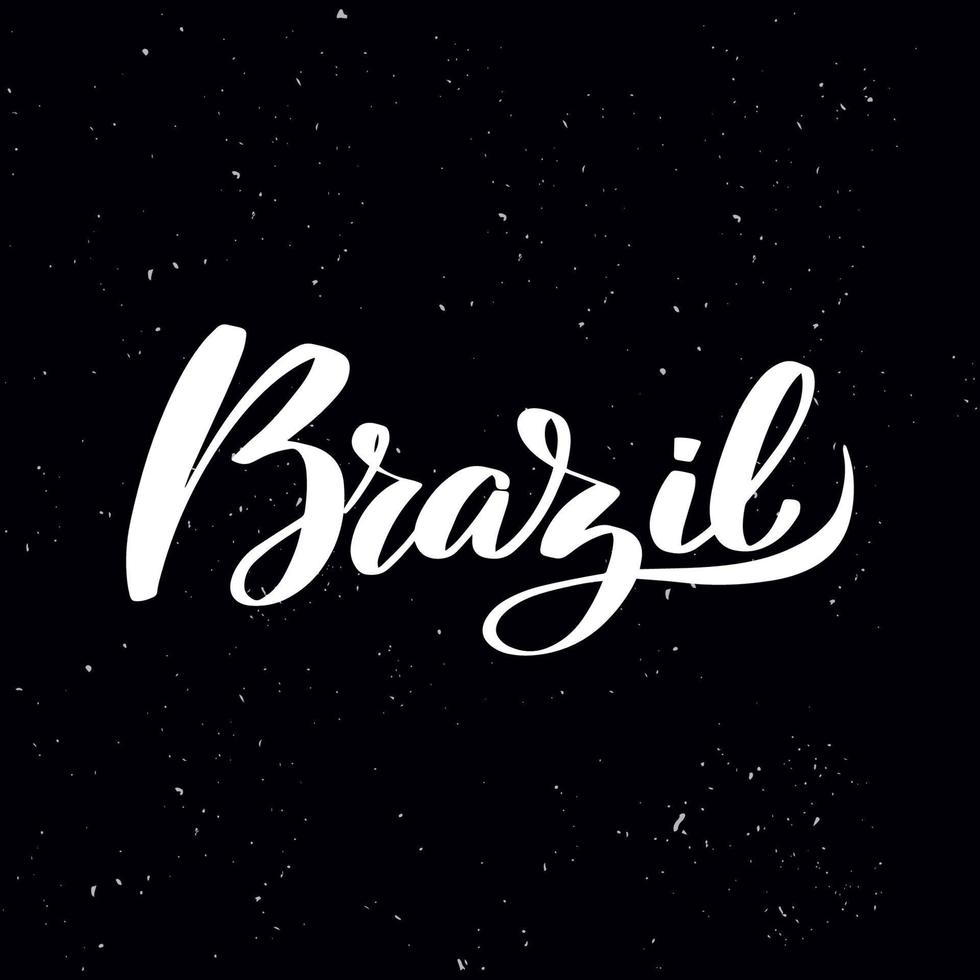 schoolbord schoolbord belettering brazilië. handgeschreven kalligrafietekst, krijt op een schoolbord, vectorvoorraadillustratie. groeten voor logo, badge, pictogram. vector