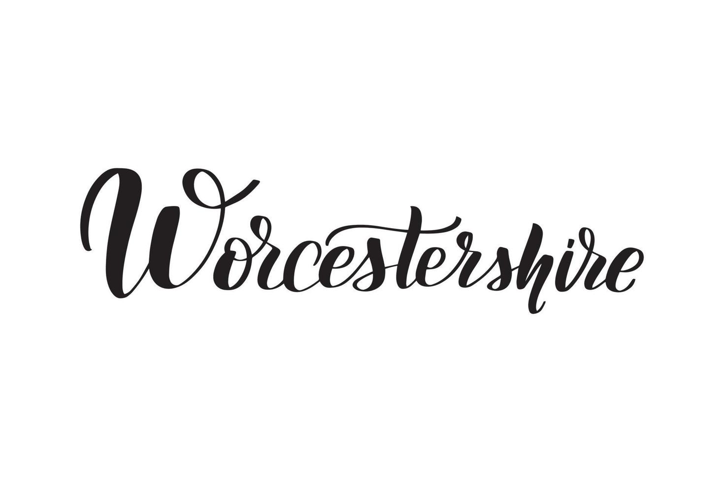 inspirerende handgeschreven borstel belettering Worcestershire. vector kalligrafie illustratie geïsoleerd op een witte achtergrond. typografie voor banners, badges, ansichtkaarten, tshirts, prenten, posters.