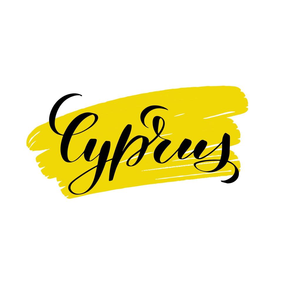 inspirerende handgeschreven borstel belettering cyprus. vector kalligrafie illustratie geïsoleerd op een witte achtergrond. typografie voor banners, badges, ansichtkaarten, tshirts, prenten, posters.