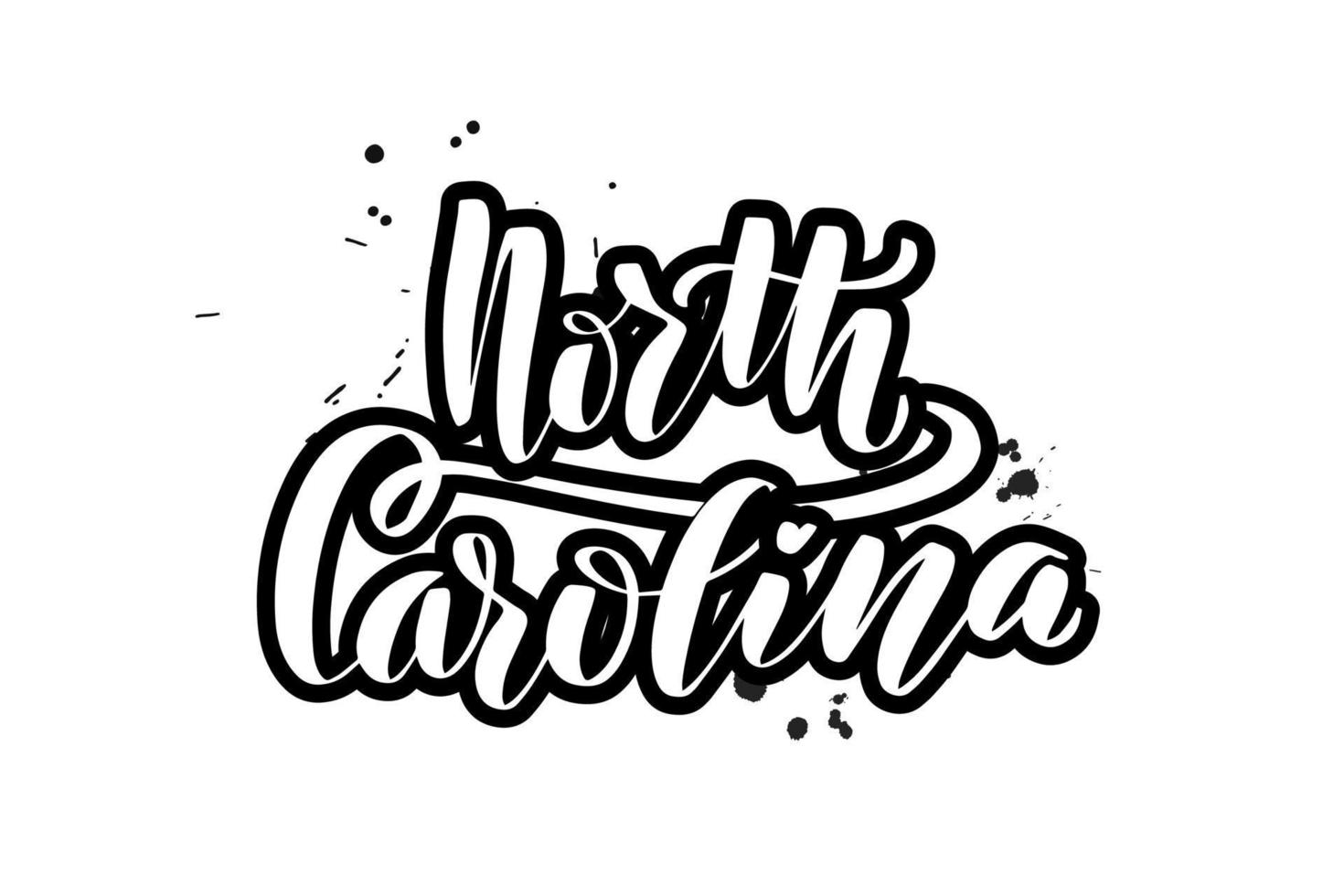 inspirerende handgeschreven borstel belettering North Carolina. vector kalligrafie illustratie geïsoleerd op een witte achtergrond. typografie voor banners, badges, ansichtkaarten, tshirts, prenten, posters.