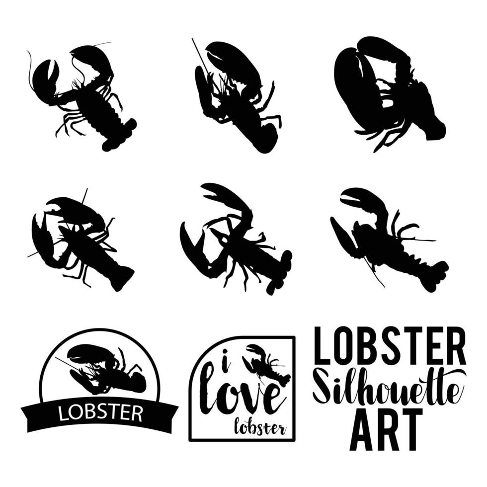 gratis kreeft silhouet ontwerp vector