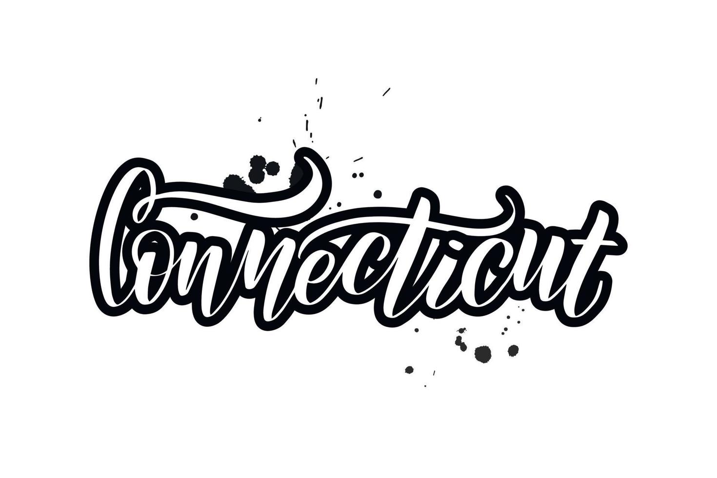 inspirerende handgeschreven borstel belettering connecticut. vector kalligrafie illustratie geïsoleerd op een witte achtergrond. typografie voor banners, badges, ansichtkaarten, tshirts, prenten, posters.