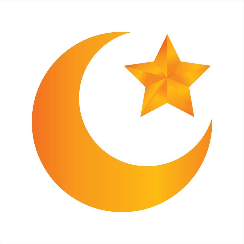 ramadan mubarak achtergrond. ramadan mubarak wenskaart ontwerp met halve maan vectorillustratie. halve maan vectorillustratie. halve maan illustratie met gouden kleur. vector