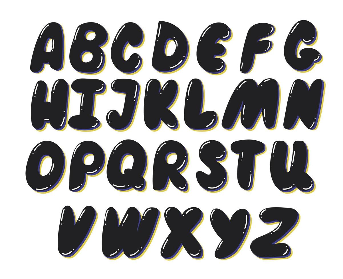 zwarte vector Latijnse alfabet. illustratie met Engelse letters.