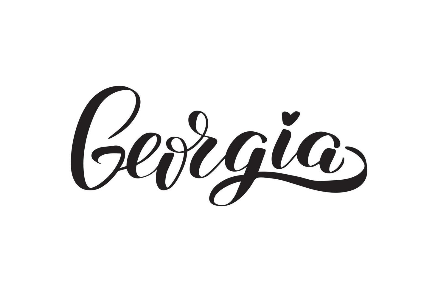 inspirerende handgeschreven borstel belettering Georgië. vector kalligrafie illustratie geïsoleerd op een witte achtergrond. typografie voor banners, badges, ansichtkaarten, tshirts, prenten, posters.