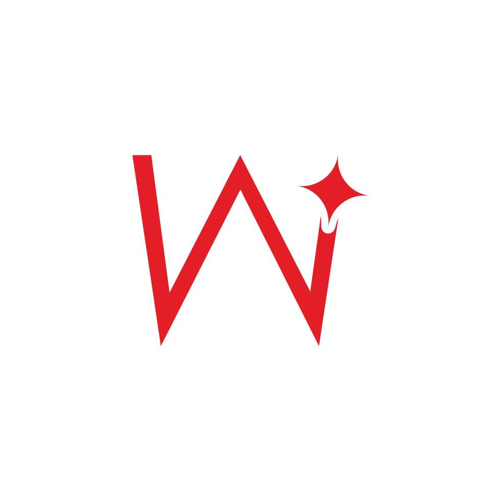 eenvoudige letter w beweging ster geometrische lijn logo vector