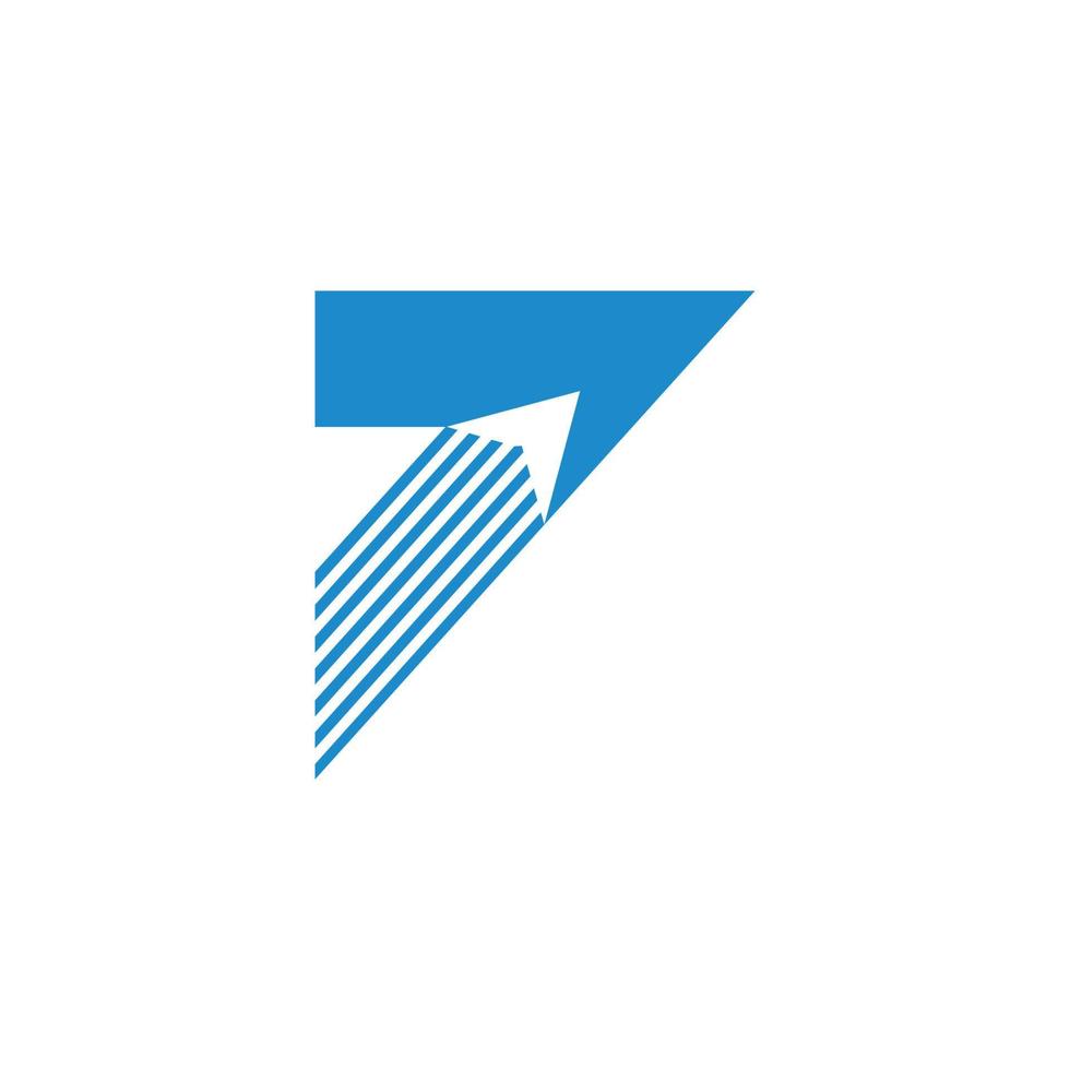 nummer zeven raket pijl beweging symbool logo vector