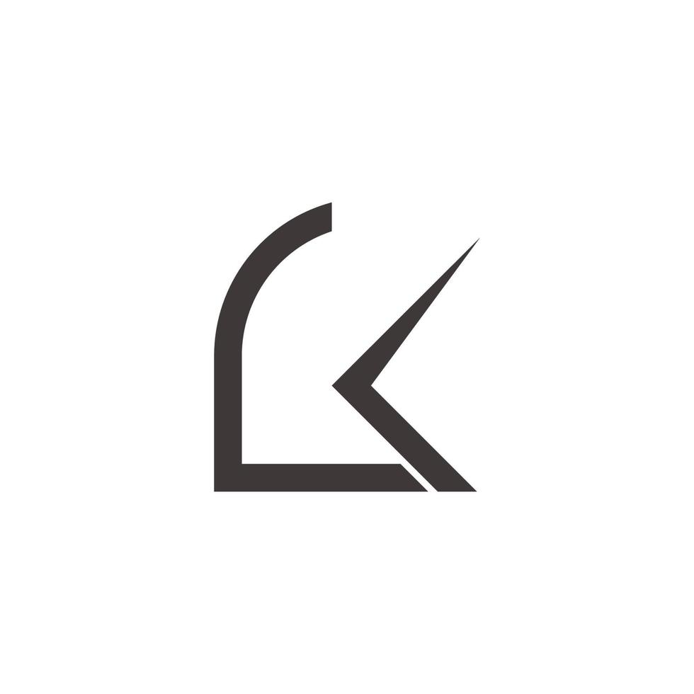 abstracte letter lk eenvoudige pijl geometrie logo vector