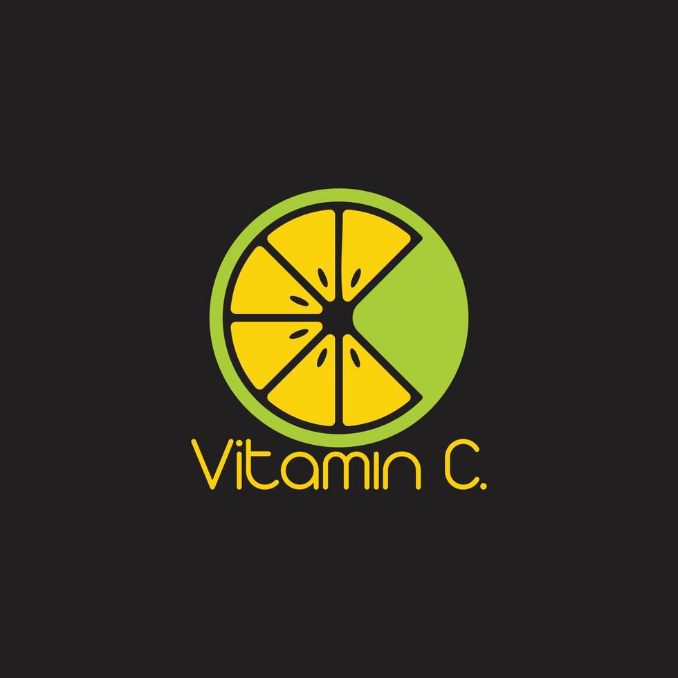 limonade vitamine c symbool cirkel logo vector