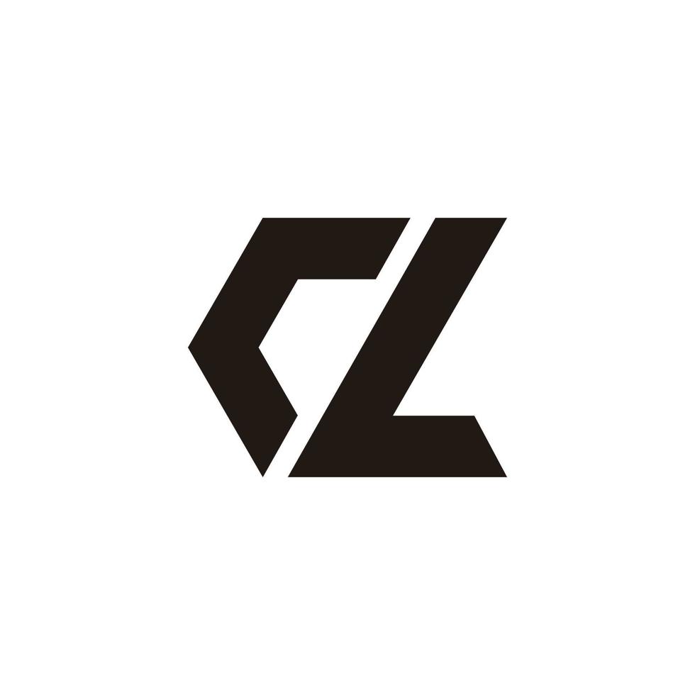 letter cl plak geometrische eenvoudig logo vector