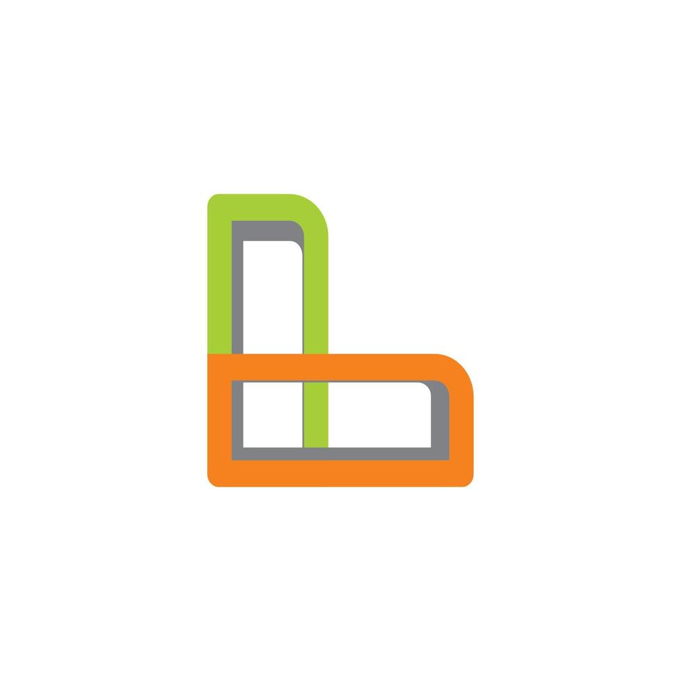 letter l 3d platte logo vector