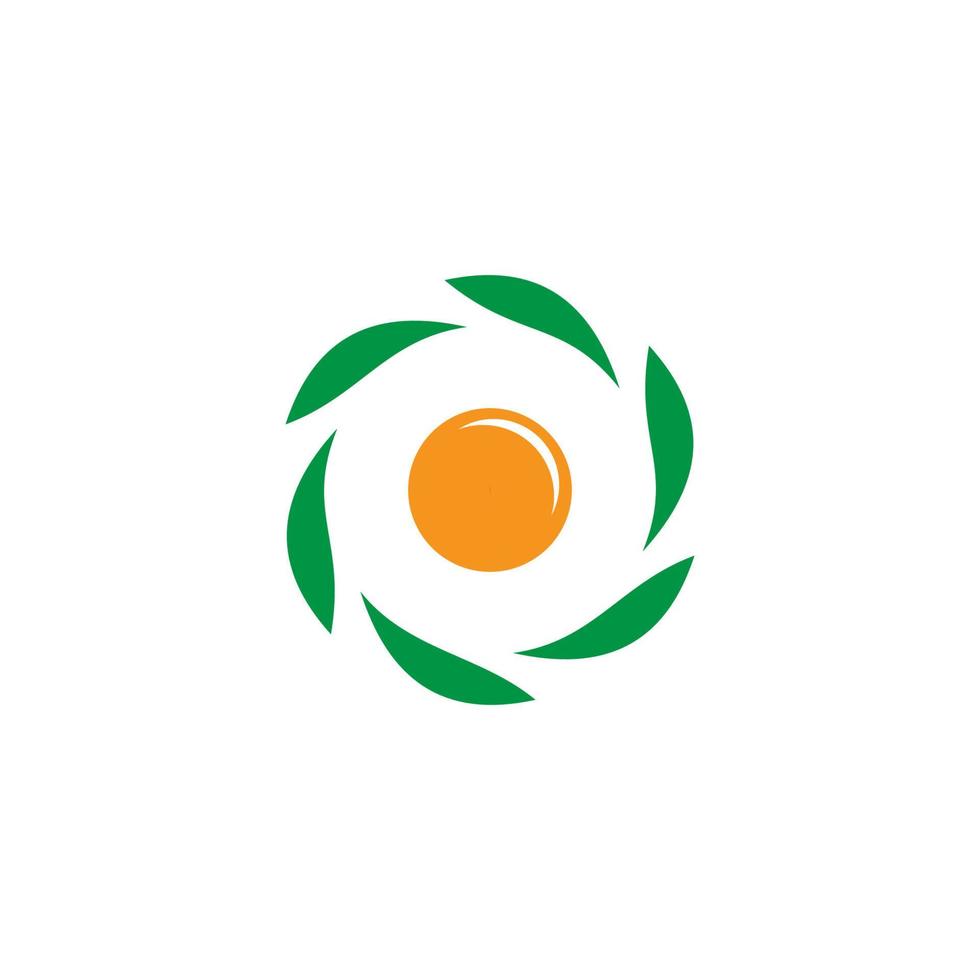 cirkel werveling blad geometrisch zon symbool natuurlijk logo vector
