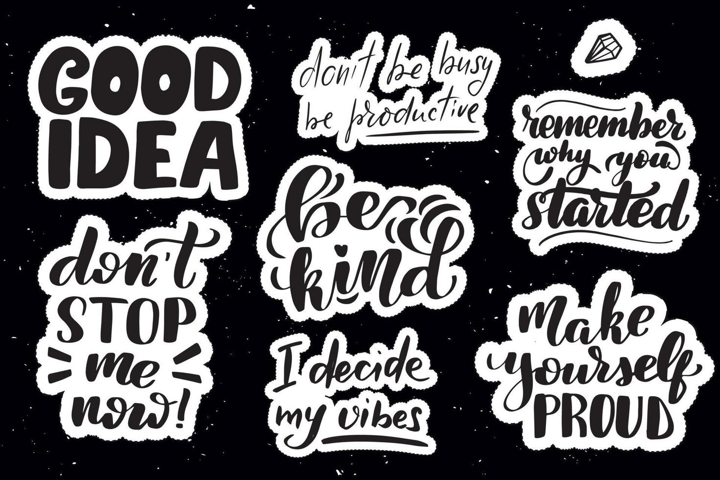 set handgeschreven belettering etiketten. stickers met handgetekende typografie-inscripties. geweldige vectorvoorraadkalligrafieillustraties voor handgemaakt en scrapbooking, dagboeken, kaarten, badges, sociale media. vector