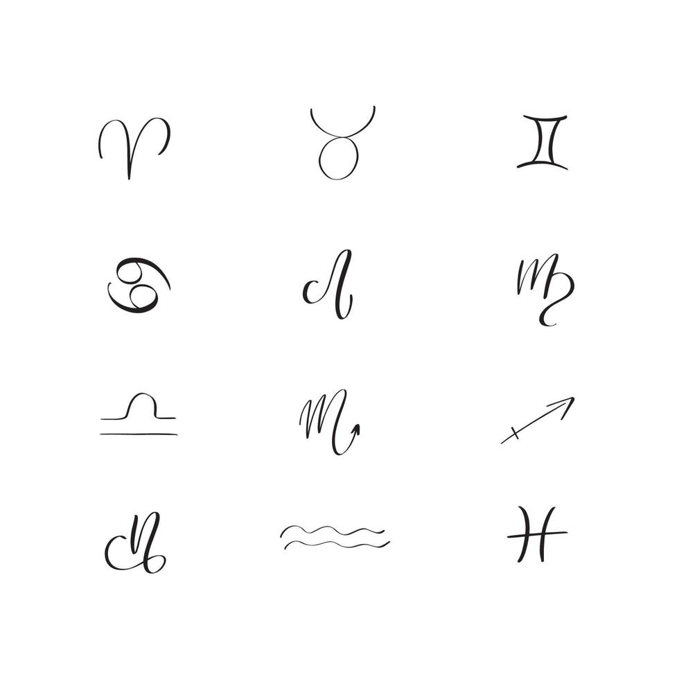 magie, astrologie. sterrenbeelden pictogrammen. borstel hand getrokken. vector voorraad illustratie geïsoleerd op wit. banner badge, ansichtkaart tshirt, print.