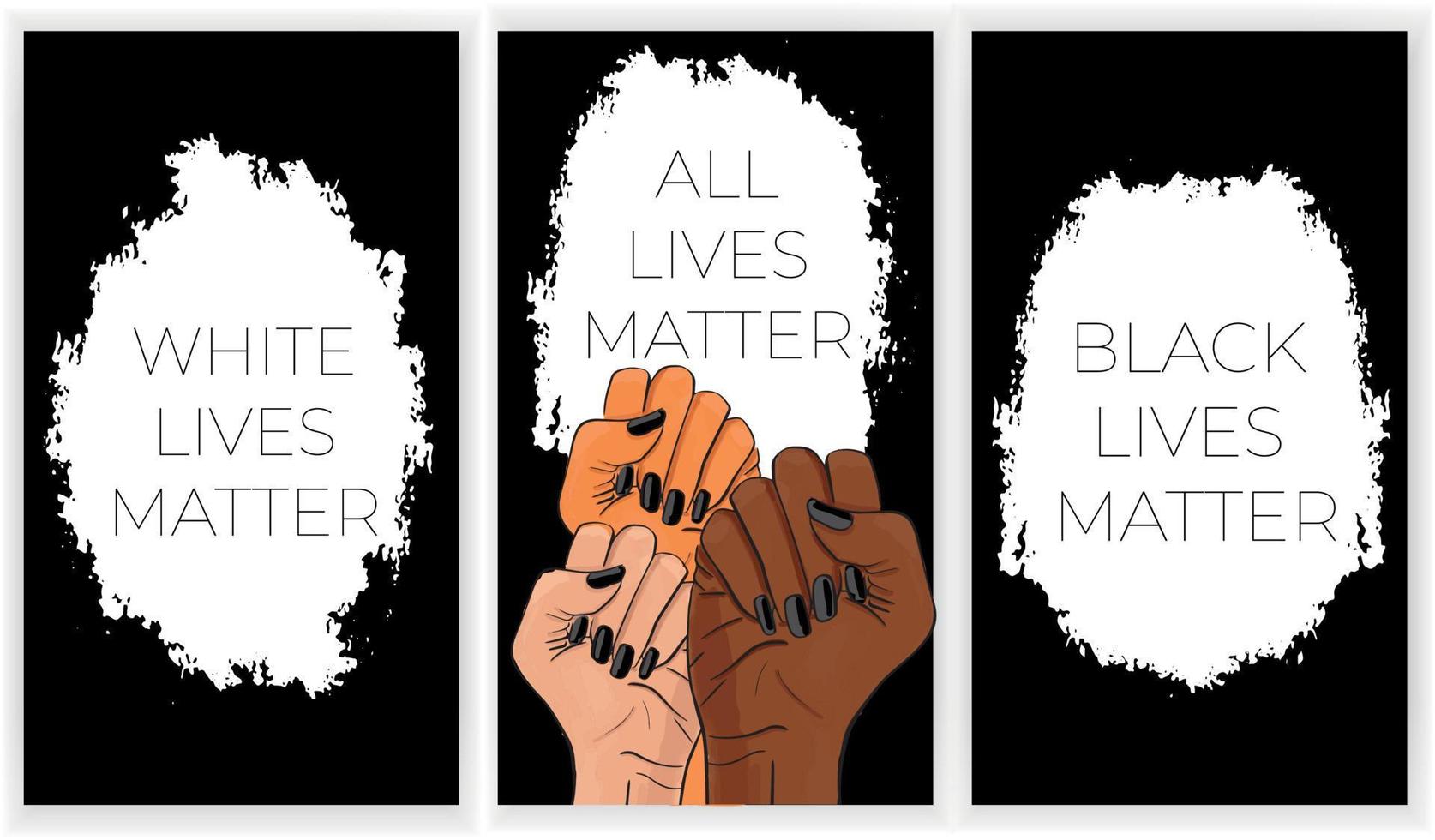 stoppen met racisme. black lives matter. Afro-Amerikaanse arm gebaar. anti discriminatie, hulp bij het bestrijden van racisme poster, tolerantie acceptatie banner. mensen gelijkheid sjabloon vector stock illustratie.