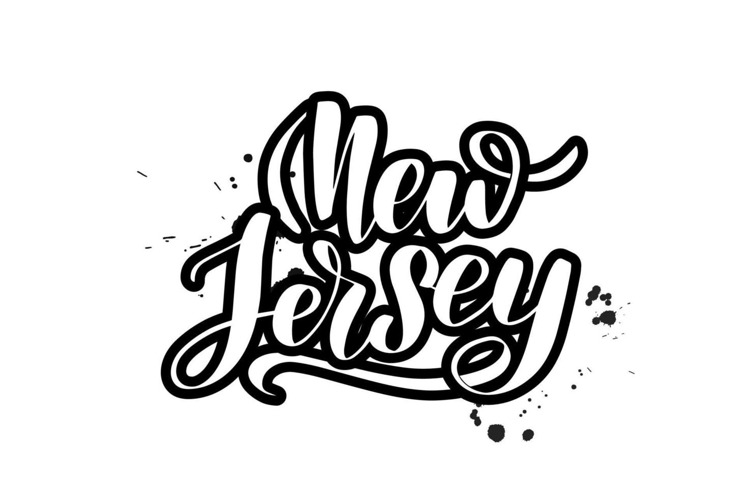 inspirerende handgeschreven borstel belettering new jersey. vector kalligrafie illustratie geïsoleerd op een witte achtergrond. typografie voor banners, badges, ansichtkaarten, tshirts, prenten, posters.