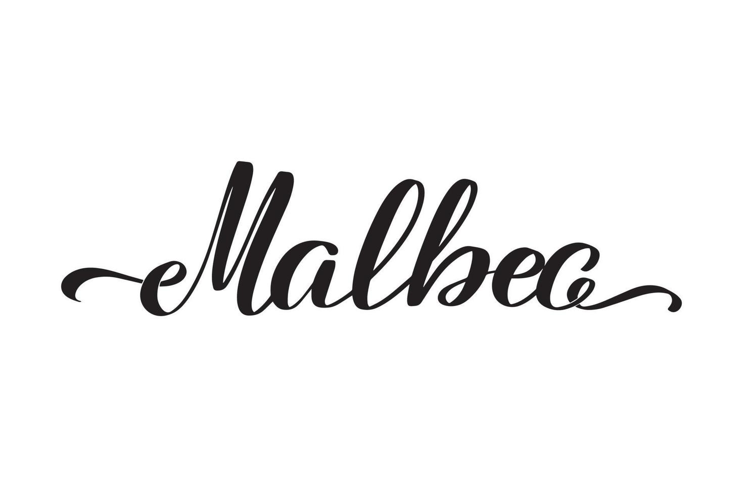 inspirerende handgeschreven borstel belettering malbec. vector kalligrafie illustratie geïsoleerd op een witte achtergrond. typografie voor banners, badges, ansichtkaarten, tshirts, prenten, posters.