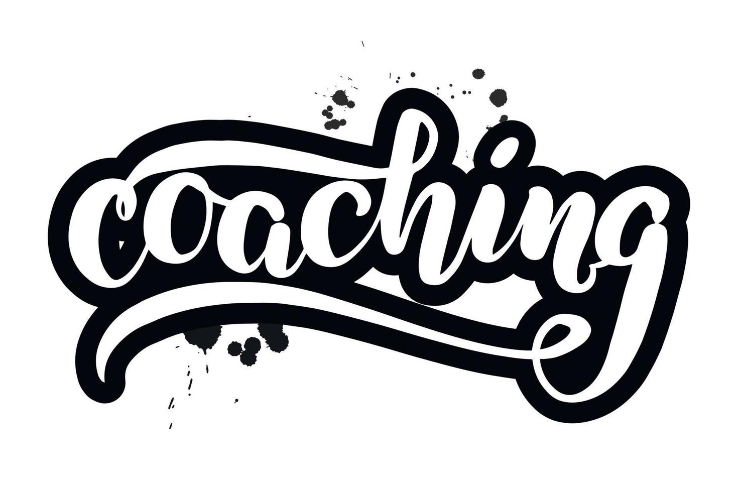 inspirerende handgeschreven brushlettering coaching. vector kalligrafie illustratie geïsoleerd op een witte achtergrond. typografie voor banners, badges, ansichtkaarten, tshirts, prenten, posters.