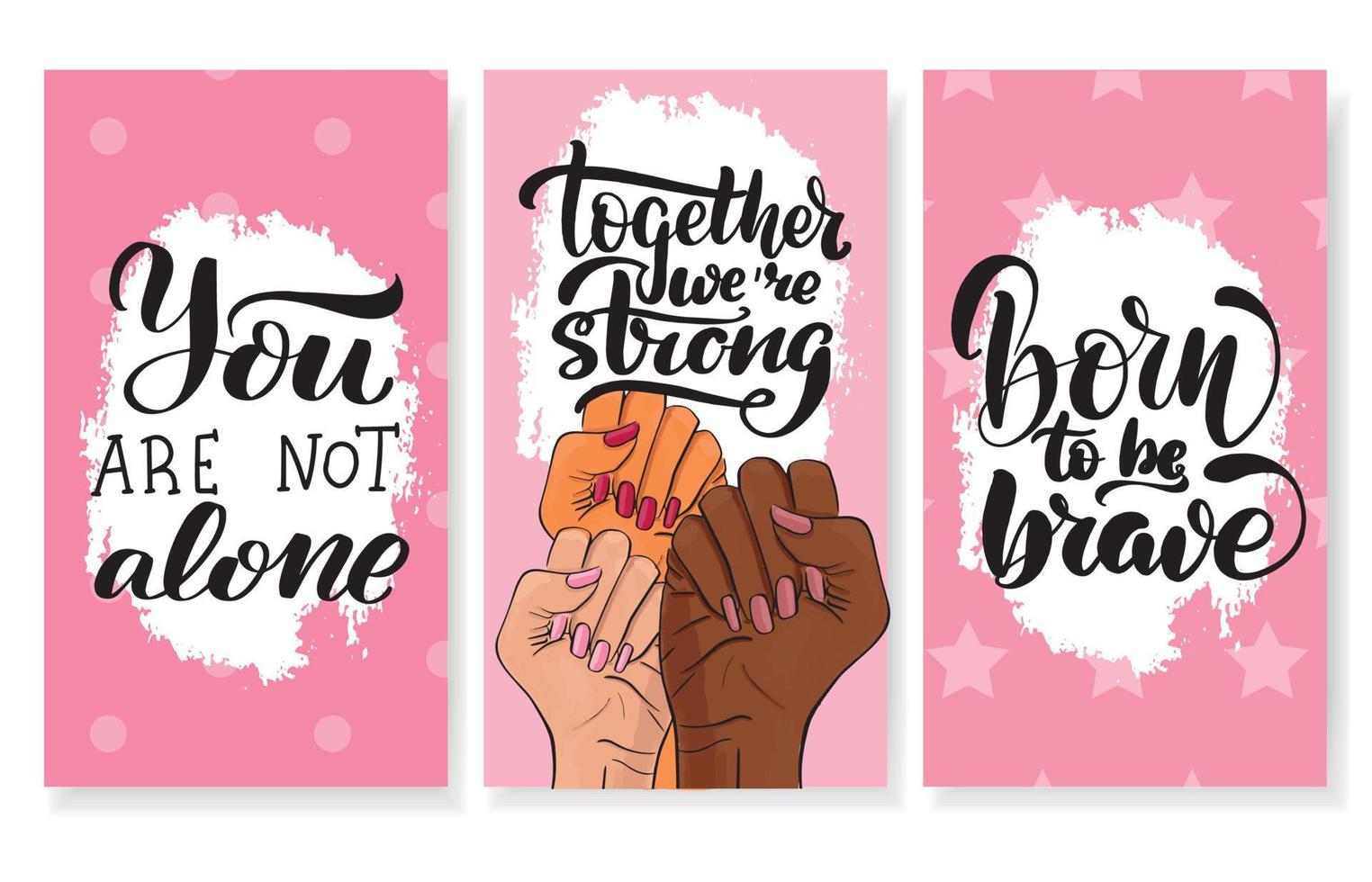 feminisme, girl power concept. vrouwelijke revolutie, staking, protest. vector stock illustratie sjablonen met belettering van ontwerp voor kaart, poster, flyer, banner, badge, briefkaart, tshirt, print.