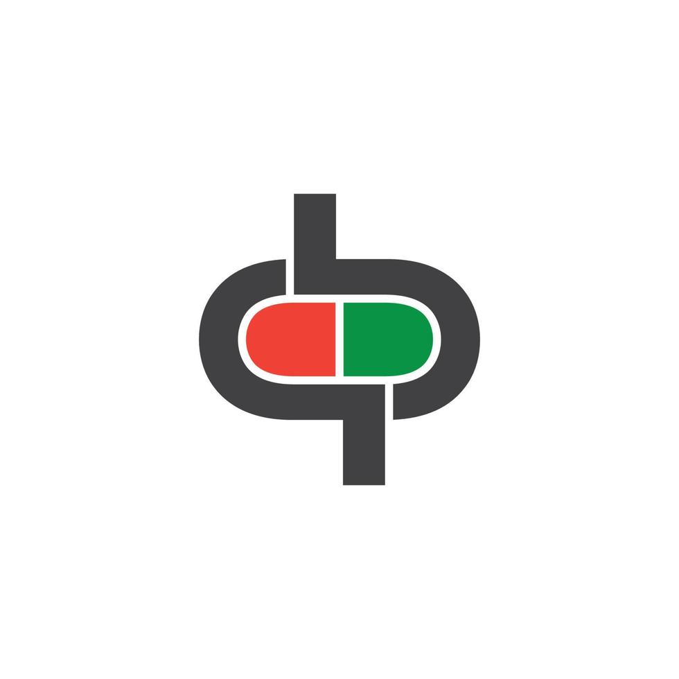 letter qb capsule geneeskunde ontwerp symbool vector
