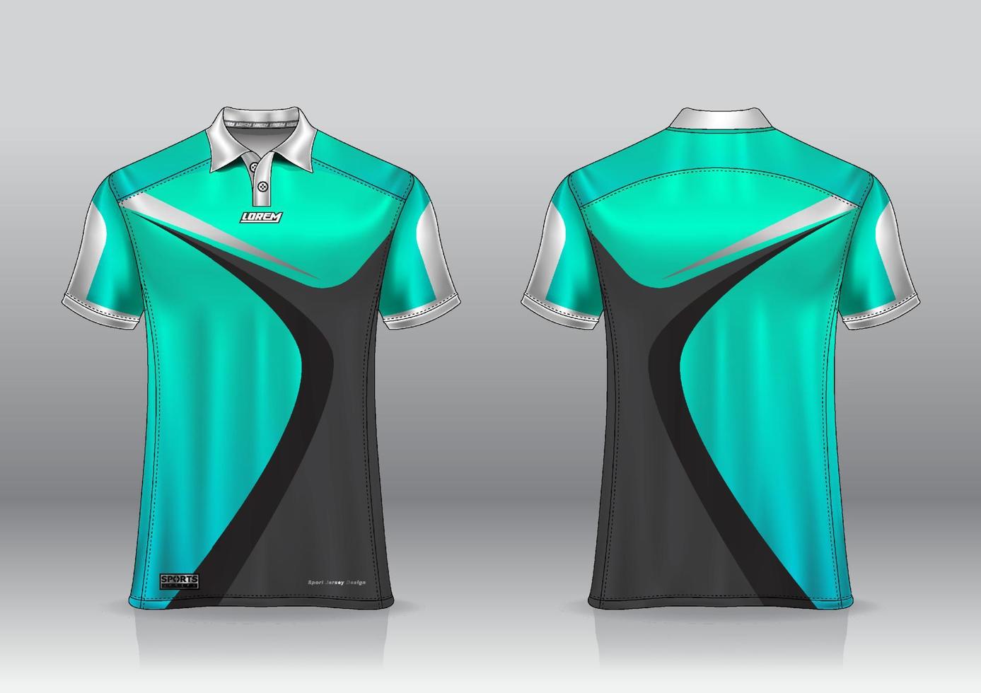 poloshirt uniform ontwerp, kan worden gebruikt voor badminton, golf in vooraanzicht, achteraanzicht. jersey mockup vector, design premium zeer eenvoudig en gemakkelijk aan te passen vector