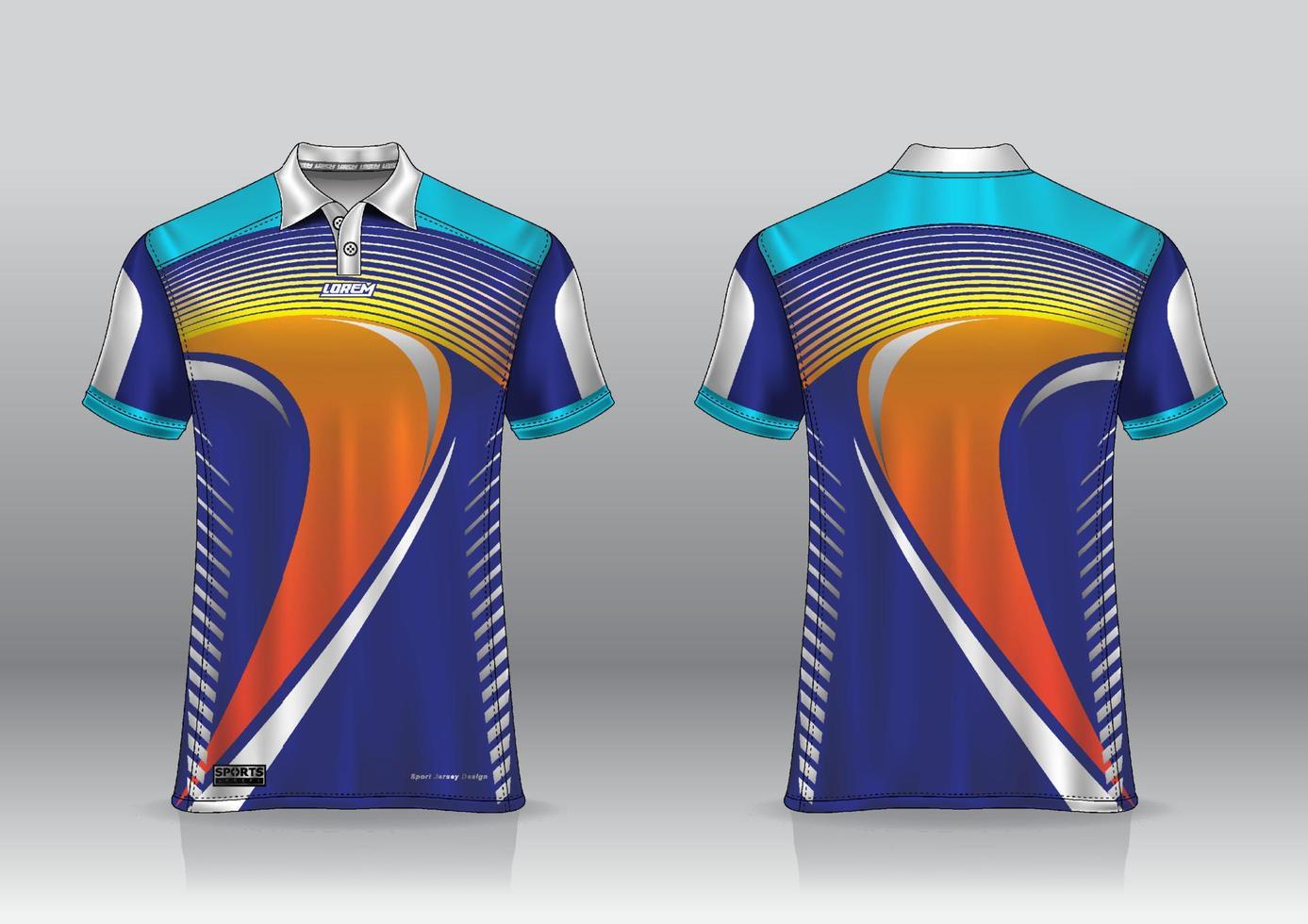 poloshirt uniform ontwerp, kan worden gebruikt voor badminton, golf in vooraanzicht, achteraanzicht. jersey mockup vector, design premium zeer eenvoudig en gemakkelijk aan te passen vector