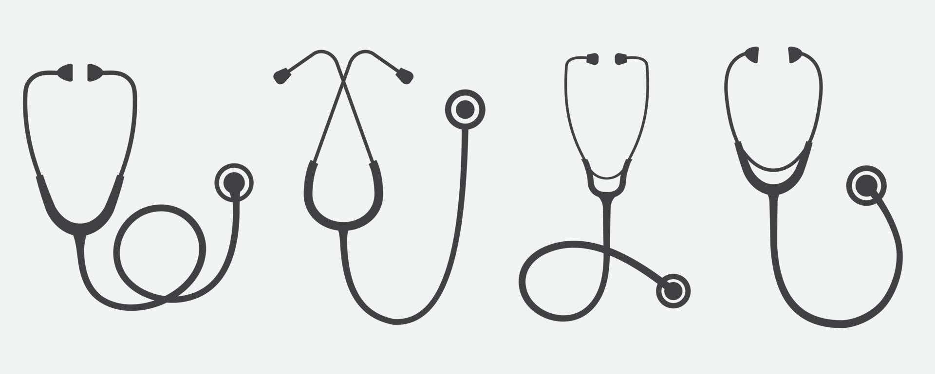 medische stethoscoop pictogram geïsoleerd op een witte achtergrond vector
